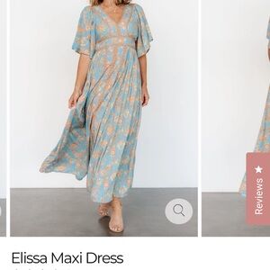 Baltic Born Blue and Orange Floral Maxi Dress